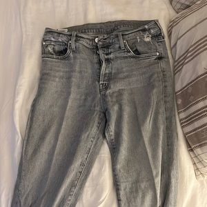 Mother Jeans The Scrapper Cuff Ankle Frey